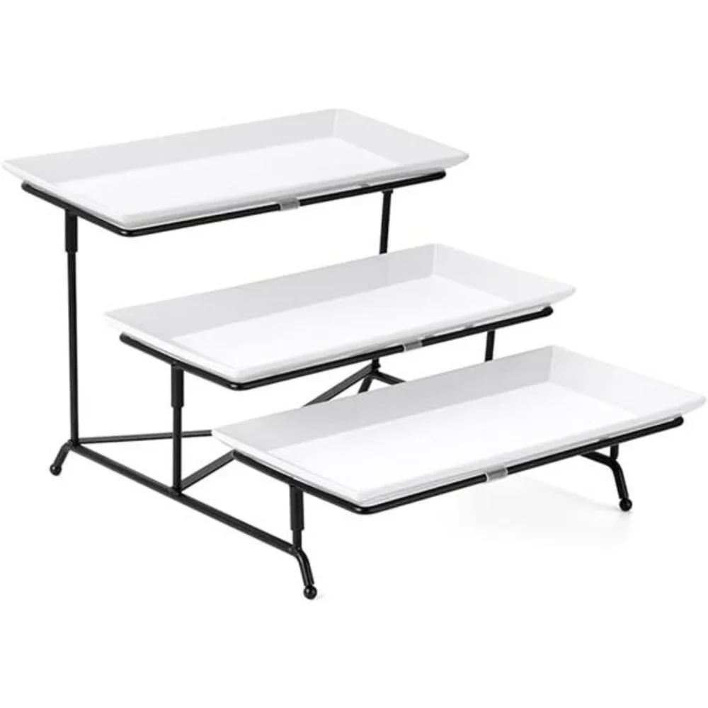 3 Tier Serving Trays for Party, Porcelain Serving Platters and Trays, 12 Inch